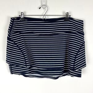 Athleta Stealth TruCool Tennis Skirt Skort Navy Blue White Stripes XL #210121